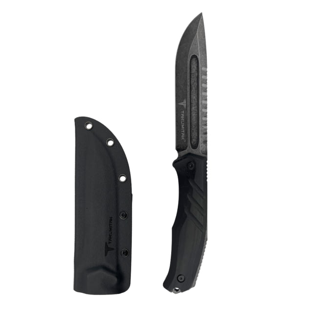 Takumitak Exit Point Fixed Blade Knife 5.5in D2 Drop Point G10 Handle Black Stonewash - Takumitak