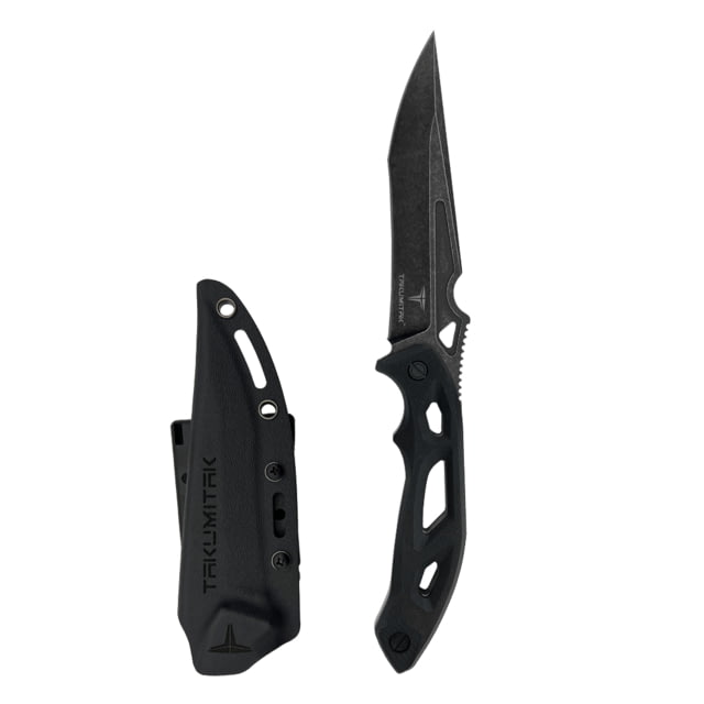 Takumitak Unhinged Fixed Blade Knife 5in D2 Drop Point Recurve G10 Handle Black Stonewash - Takumitak