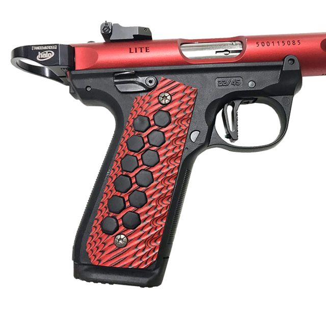 TANDEMKROSS HiveBrid G10 Grips for Ruger MKIV 22/45 Red with Black - Tandemkross
