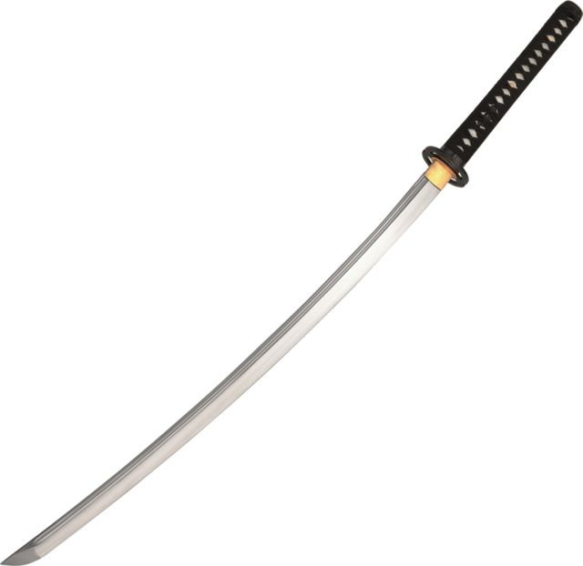Taoforge Miyamoto Musashi Katana Fixed Blade Knife 28.5in Carbon Steel Standard Edge Satin Black Silk Wrapped Handle - Taoforge