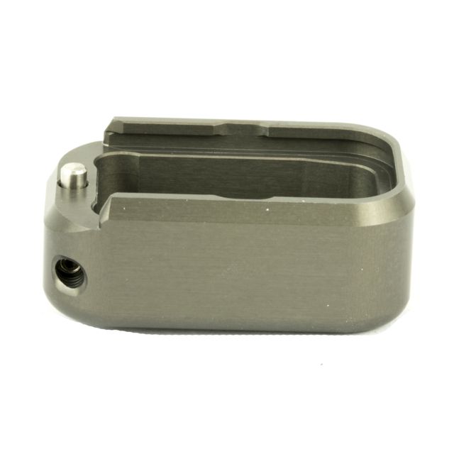 Taran Tactical Innovations Firepower Magazine Extension Base Pad Glock 17/17L/19X/22/24/34/35/45 +3/4 Round Titanium Gray - Taran Tactical Innovations