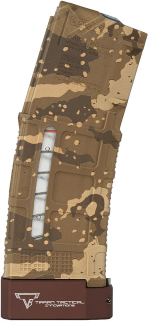 an Tactical Innovations AR-15 Completed Rifle Magazine Camo PMAG W/ Window & TTI Camo/Coyote Bronze 30 Ammo