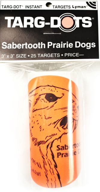 TargDots Fun Instant Targets 3 Sabertooth Prairie Dog 25 Per Pack - Targdots