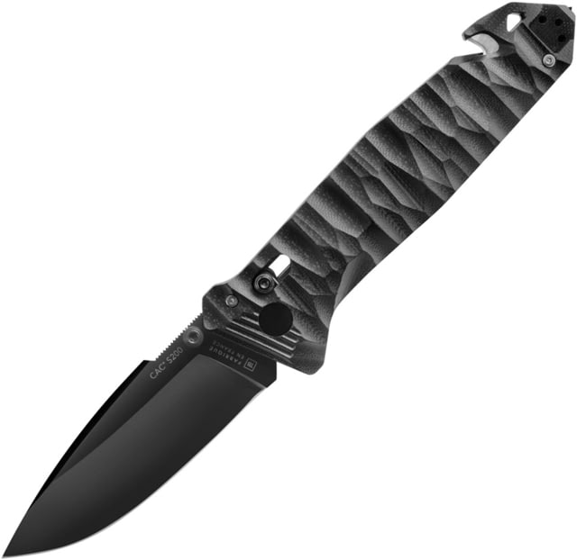TB Outdoor C.A.C. S200 Axis Lock Folding Knife 5.5in Closed 3.75in Black Finish Nitrox Steel Blade Black Sculpted G10 Handle - Tb Outdoor