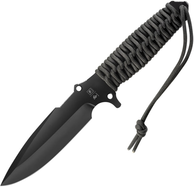 TB Outdoor Survival Fixed Blade Knife 9.75in Overall 4.5in Black PVD MOX Steel Blade Black Paracord Wrapped Handle Kydex Sheath - Tb Outdoor
