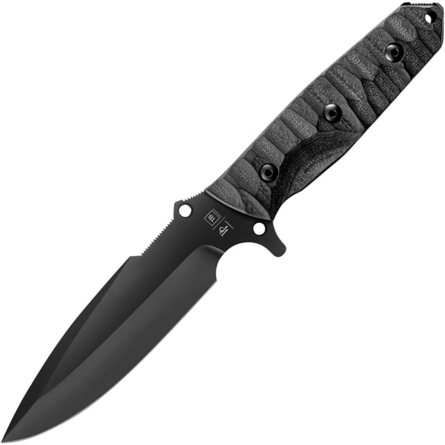 TB Outdoor Survival Fixed Blade Knife 9.75in Overall 4.5in Black PVD MOX Steel Blade Black Sculpted G10 Handle Kydex Sheath - Tb Outdoor