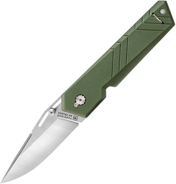 TB Outdoor Unboxer EDC Folding Knife 4.25in Closed 3in Satin Nitrox Steel Blade Green Smooth Pa6 Handle - Tb Outdoor