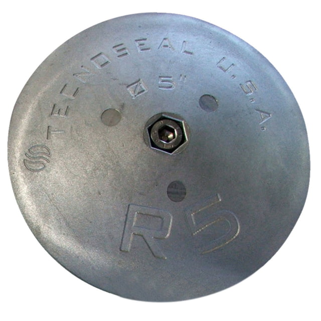 Tecnoseal  Rudder Anode - Zinc - 5" Diameter x 7/8" Thickness
