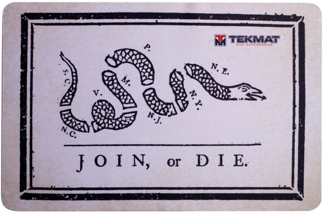 TekMat 17in Printed Gun Cleaning Mat Join Or Die Flag Black - TekMat