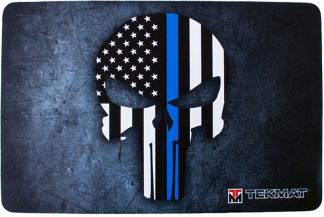 Tekmat Armorers Bench Mat 11''x17'' Punisher Blue Line - Tekmat