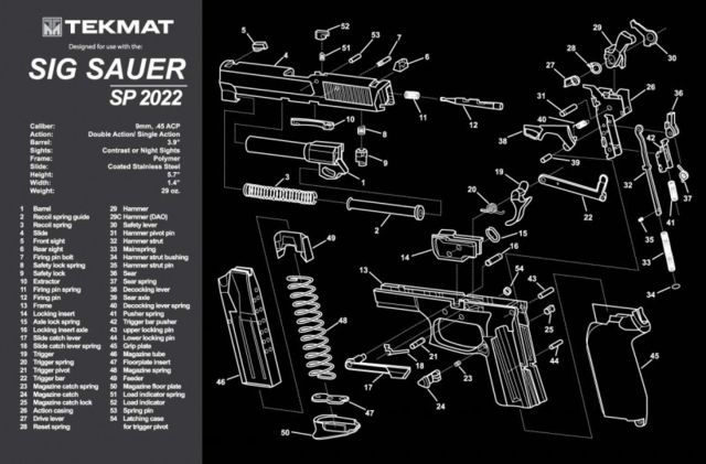 TekMat Sig Sauer  Gun Cleaning Mat11x17in Black - Tekmat