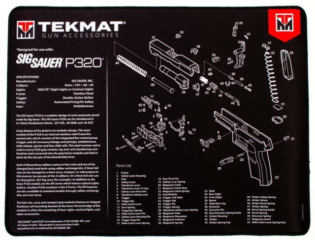 TekMat Ultra 20 - Sig Sauer P320 Gun Cleaning Mat Black - TekMat