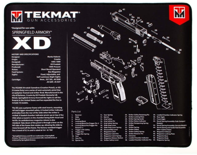 TekMat Ultra 20 - Springfield Armory XD Gun Cleaning Mat Black - Tekmat