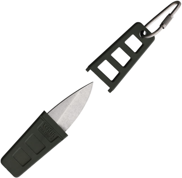 Tekna Xtra Edge OD Fixed Blade Knife 3.5in Overall 1.38in Satin 420HC Stainless Steel Blade OD Green Teknalon CFTRP Handle/Sheath - Tekna