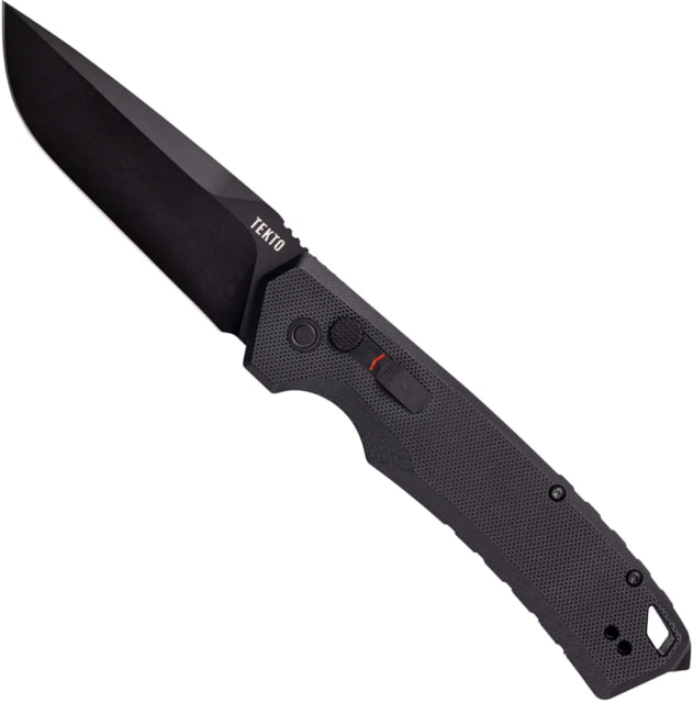 Tekto A3 Delta Automatic Folding Knives 3.6in D2 Steel Drop Point Black Finish Black G10 Handle A3RG1BKD2BK1A1 - Tekto