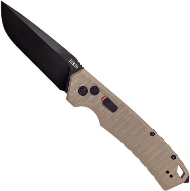 Tekto A3 Delta Automatic Folding Knives 3.6in D2 Steel Drop Point Black Finish Desert G10 Handle A3RG1DSD2BK1A1 - Tekto