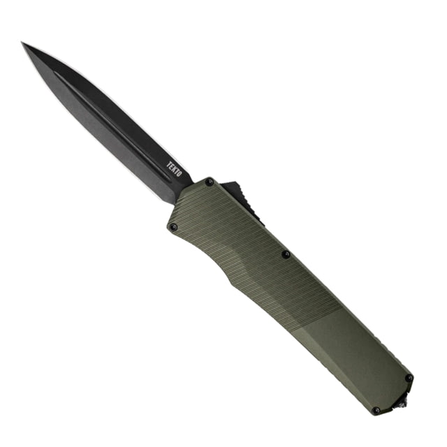 Tekto A5 Spry Automatic Folding Knives 3.5in S35VN Dagger Blade Black Finish OD Green Aluminum Handle A5RT6ODS35BK3A1 - Tekto