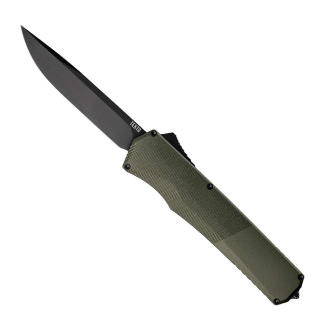 Tekto A5 Spry Automatic Folding Knives 3.5in S35VN Drop Point Blade Black Finish OD Green Aluminum Handle A5RT6ODS35BK1A1 - Tekto