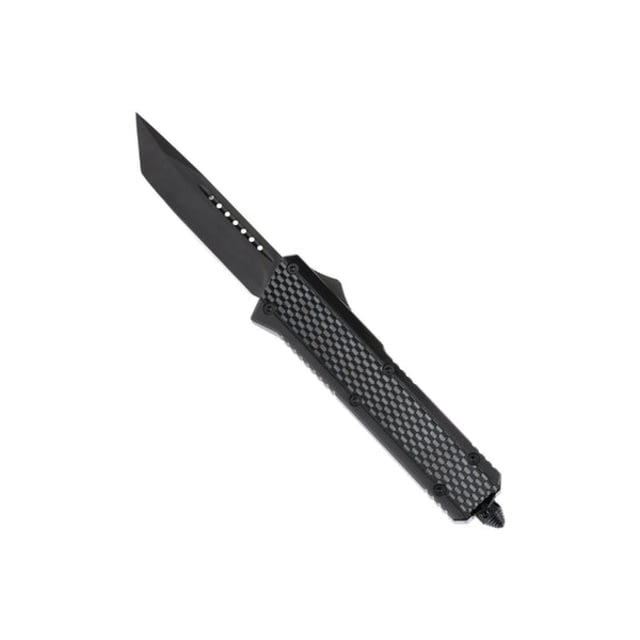 Tekto Blitzar Automatic Folding Knife 1.81in D2 Steel American Tanto Zinc Alloy Handle Black Large - Tekto