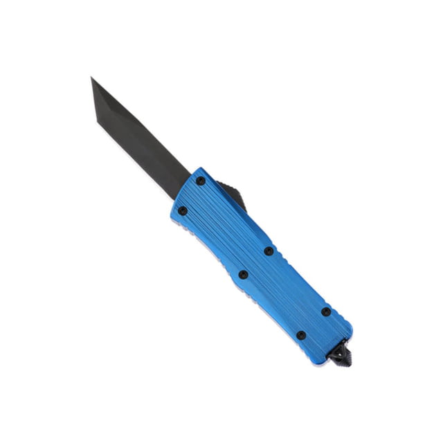 Tekto Frost Automatic Automatic Folding Knife 1.77in D2 Steel American Tanto Zinc Alloy Blue Handle Small - Tekto