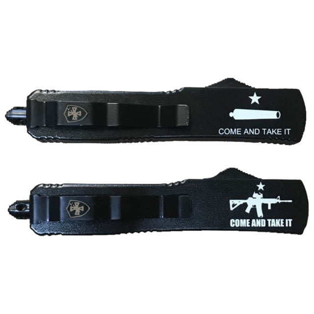 Templar Knife Premium Lightweight Slim Come And Take It AR OTF Knife 3.5in Dagger Black - Templar Knife