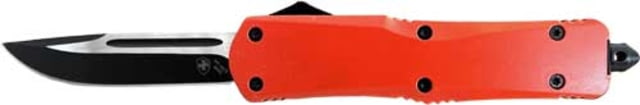 Templar Knife Large OTF Folding Knife 3.5in Stainless Steel Black Drop Point Blade Blaze Orange Zinc Handle - Templar Knife