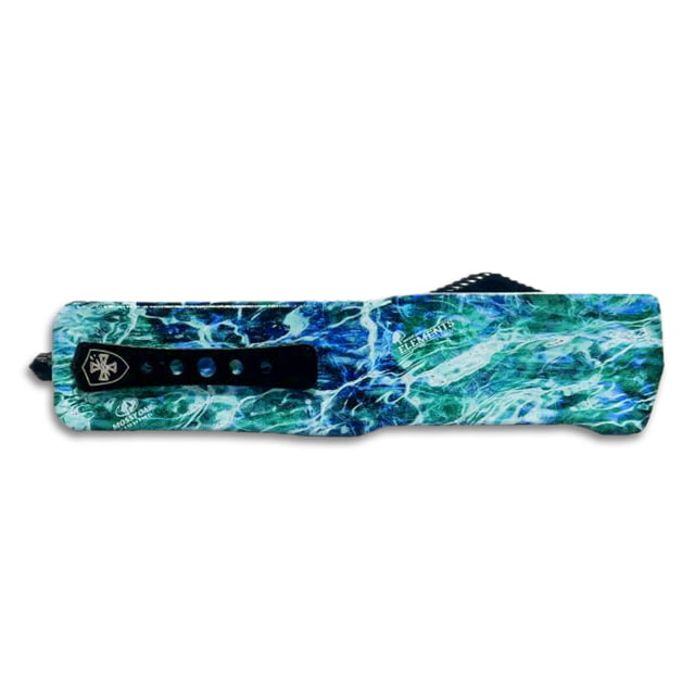 Templar Knife Premium Lightweight Mossy Oak Seafoam OTF Knife 3.55in Aluminum Tanto Serrated Black D2 - Templar Knife