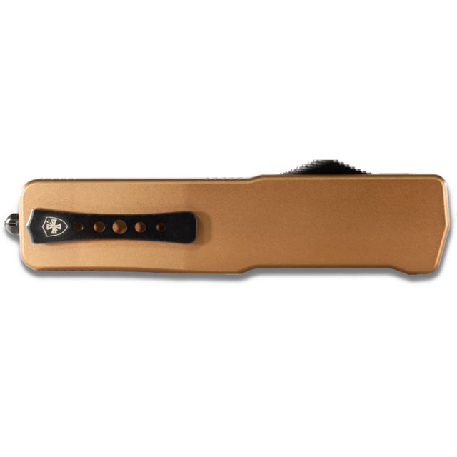 Templar Knife Premium Lightweight Small Anodized Bronze OTF Knife 3in Aluminum Dagger Serrated Black D2 - Templar Knife