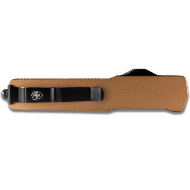 Templar Knife Premium Lightweight Slim Anodized Bronze OTF Knife 3.25in Aluminum Dagger Black D2 - Templar Knife