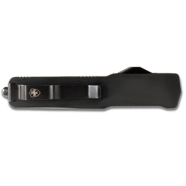 Templar Knife Premium Lightweight Slim Black Rubber OTF Knife 3.25in Aluminum Tanto Serrated Black D2 - Templar Knife