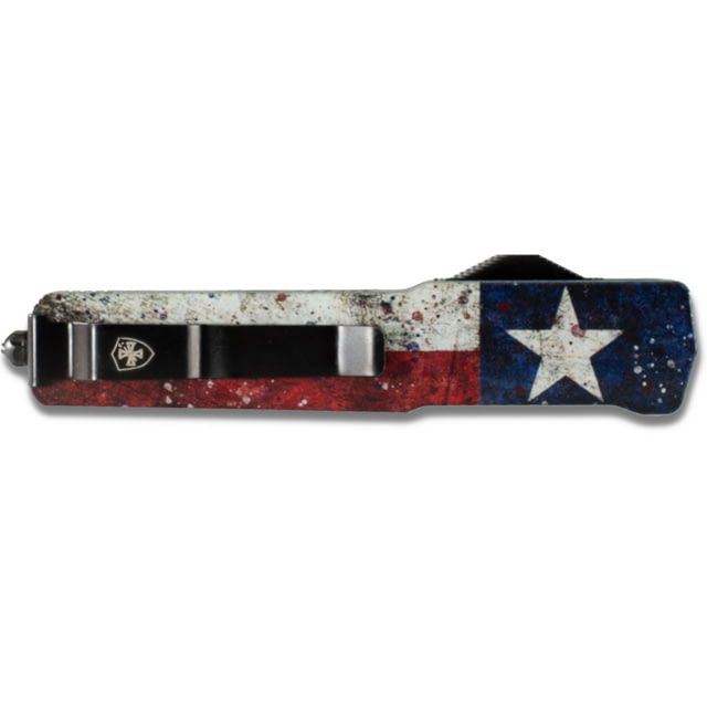 Templar Knife Premium Lightweight Slim Captain OTF Knife 3.25in Aluminum Drop Serrated Black D2 - Templar Knife