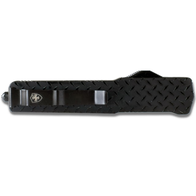 Templar Knife Premium Lightweight Slim Diamond Plate OTF Knife 3.25in Aluminum Dagger Black D2 - Templar Knife