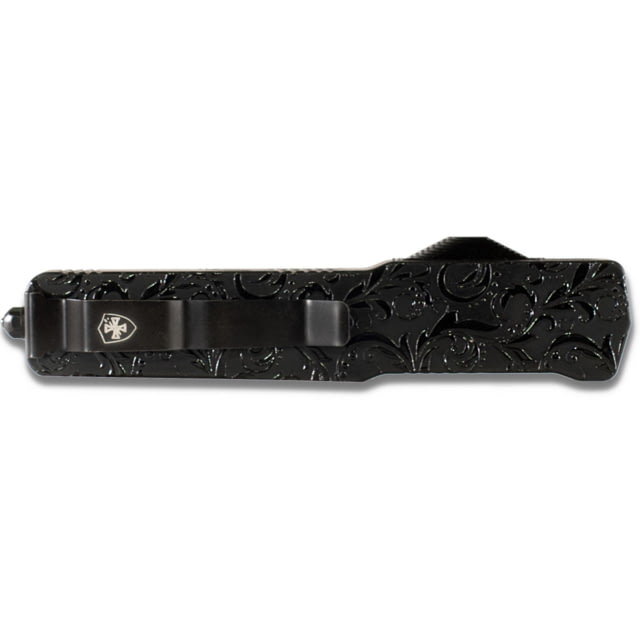 Templar Knife Premium Lightweight Slim Maiden Gloss OTF Knife 3.25in Aluminum Dagger Serrated Black D2 - Templar Knife