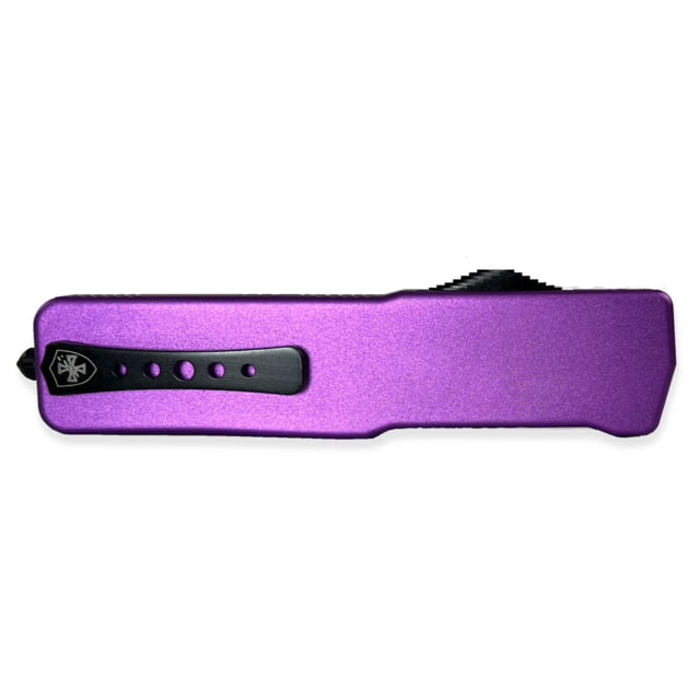 Templar Knife Premium Lightweight Small Anodized Purple OTF Knife 3in Aluminum Dagger Serrated Black D2 - Templar Knife