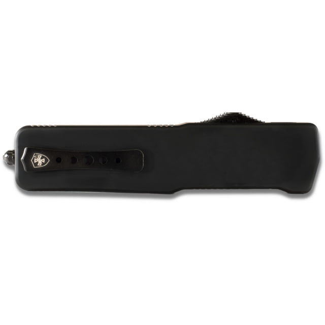 Templar Knife Premium Lightweight Large Anodized Black Rubber OTF Knife 3.55in Aluminum Dagger Serrated Black D2 - Templar Knife
