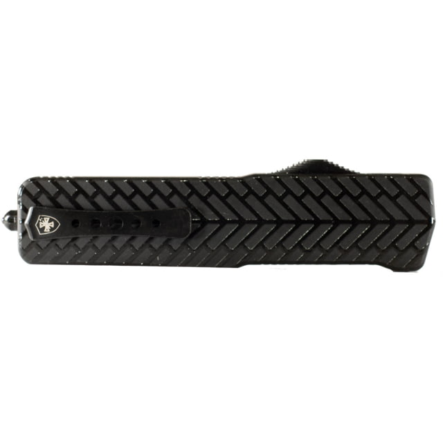 Templar Knife Premium Lightweight Herringbone OTF Knife 3.55in Aluminum Drop Black D2 - Templar Knife