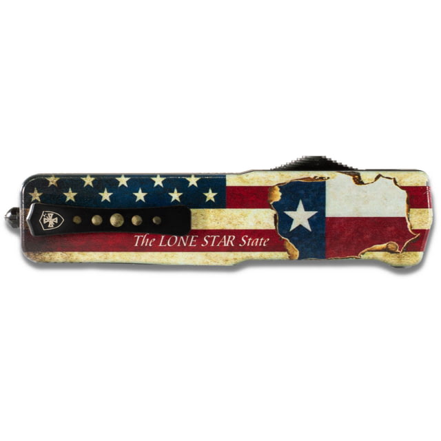 Templar Knife Premium Lightweight Texan OTF Knife 3.25in Aluminum Drop Serrated Black D2 - Templar Knife