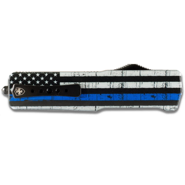 Templar Knife Premium Lightweight We Back You Collection OTF Knife 3.25in Aluminum Back The Blue Dagger Black D2 - Templar Knife