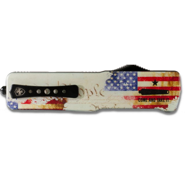 Templar Knife Premium Lightweight Small We The People OTF Knife 3in Aluminum Tanto Serrated Black D2 - Templar Knife