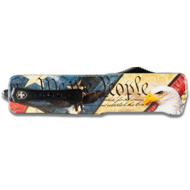 Templar Knife Premium Weighted Slim Zinc Eagle OTF Knife 3.16in Tanto Serrated Black D2 - Templar Knife