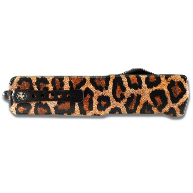 Templar Knife Premium Weighted Large Zinc Leopard OTF Knife 3.55in Tanto Serrated Black D2 - Templar Knife