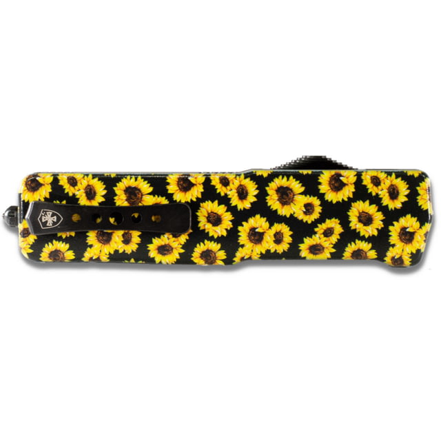 Templar Knife Premium Weighted Small Zinc Sunflower OTF Knife 3in Drop Serrated Black D2 - Templar Knife