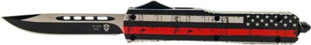 Templar Knife Gen II Slim Back The Red OTF Automatic Folding Knife 3.5in D2 Drop Point Blade Black Finish Metal Alloy Handle - Templar Knife