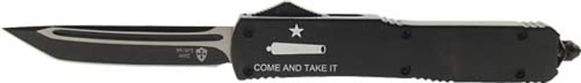 Templar Knife Premium Lightweight Slim Come And Take It AR OTF Automatic Folding Knife 3.5in 440C SS Tanto Blade Black Finish Black Handle - Templar Knife