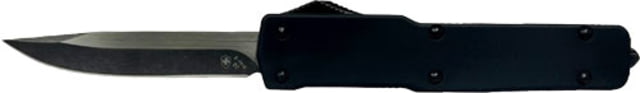 Templar Knife Premium Weighted Slim Zinc Black Rubber OTF Automatic Folding Knife 3.16in Drop Point Blade Black Finish Metal Alloy Handle D2 - Templar Knife