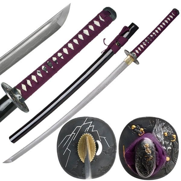 Ten Ryu Fixed Blade 40.5in Carbon Steel Blade Real Ray Skin Handle