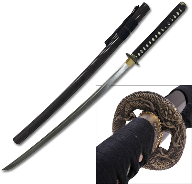 Ten Ryu Fixed Blade 42in 1045 Carbon Steel Blade Black Cord Wrapped Handle