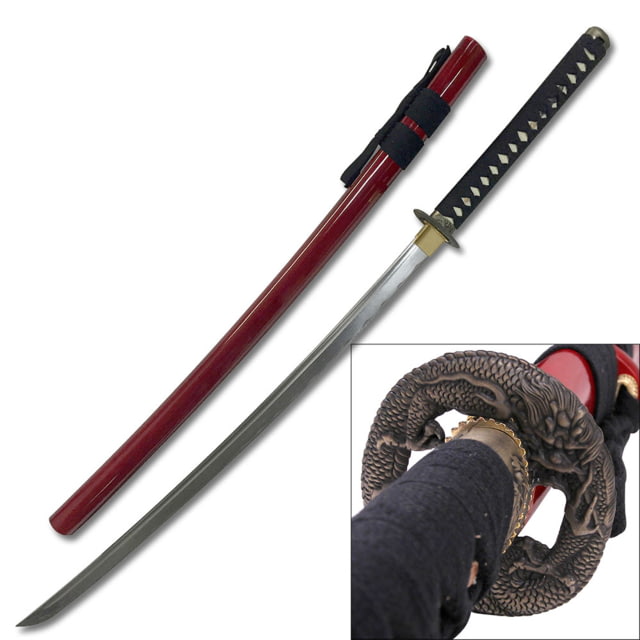 Ten Ryu Fixed Blade 42in 1045 Carbon Steel Blade Black Cord Wrapped Handle