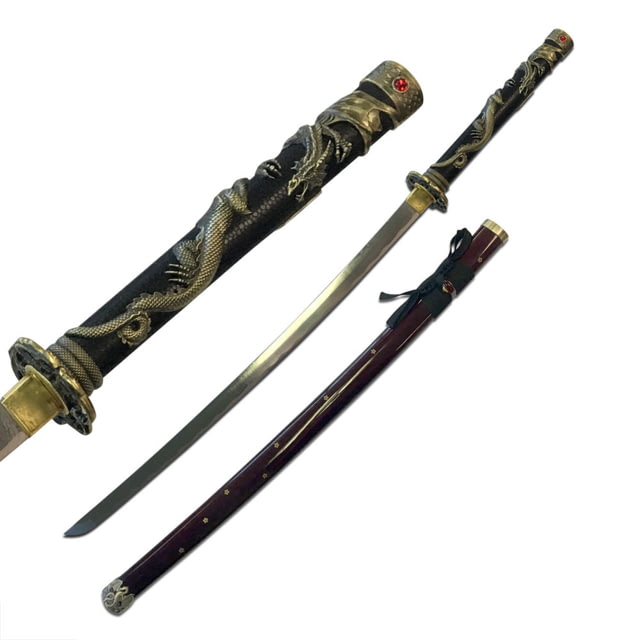 Ten Ryu Fixed Blade 42in 1045 Carbon Steel Blade Zinc Alloy Dragon Wrap Handle