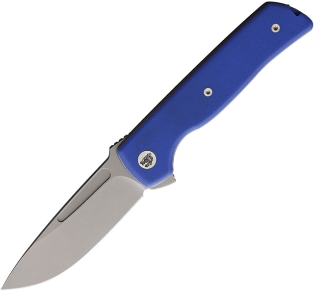 Terzuola Knives ATCF Lite Folding Knife by Bob Terzuola 3.75in Closed 2.88in Stonewash Finish Nitro V Steel Blade Blue G10 Handle ATCF LITE BLUE/SW - Terzuola Knives
